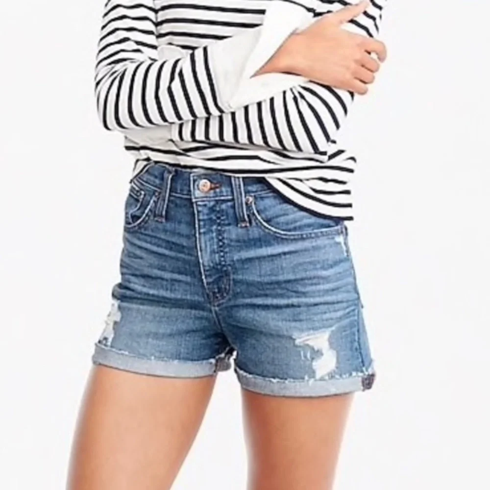 J Crew Distressed Jean Denim Shorts Size 27